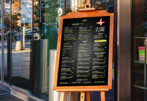diseño carta restaurante para exterior grandes dimensiones pizzeria donostia